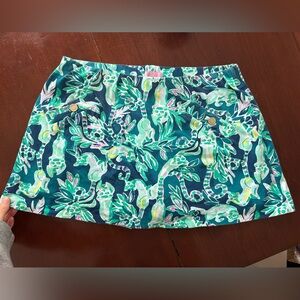Lilly Pulitzer Teal and Mint Jungle Skirt